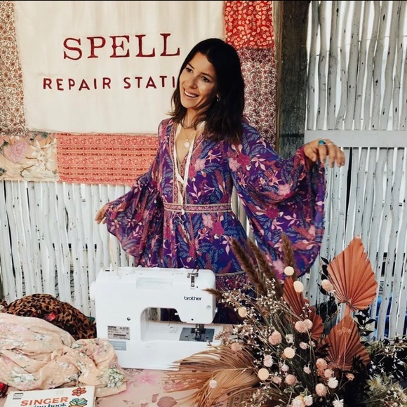 029 Boho purple Floral Print wisteria gypsy Maxi Dress - Picture 12 of 16